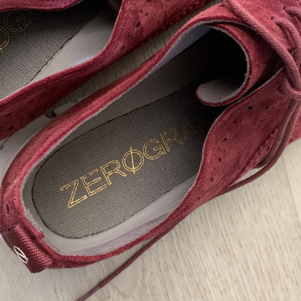Cole Haan wingtip  maroon suede lace up‎ sneakers shoes size   9 women's